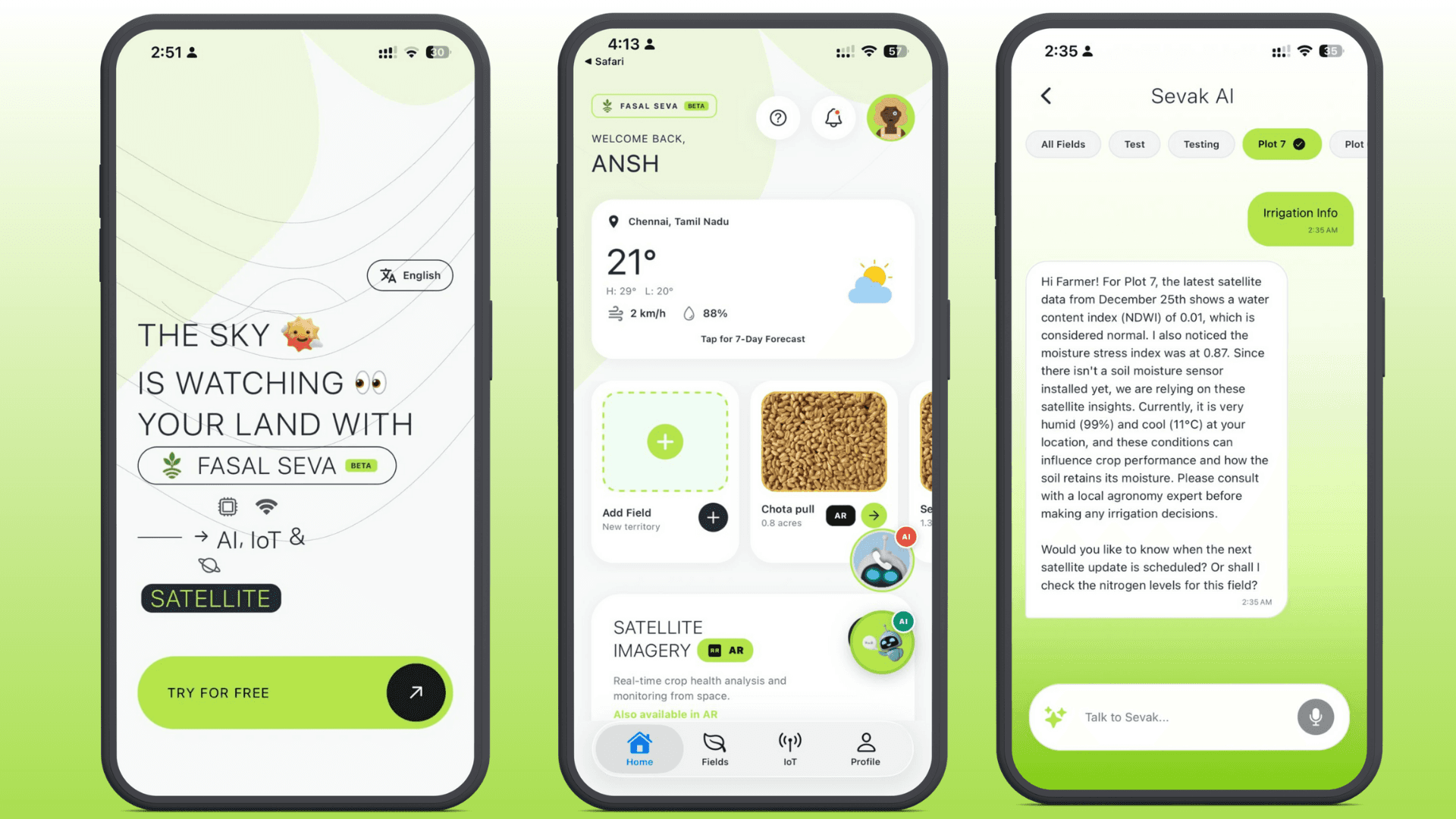 Onboarding, Dashboard & Sevak Chat